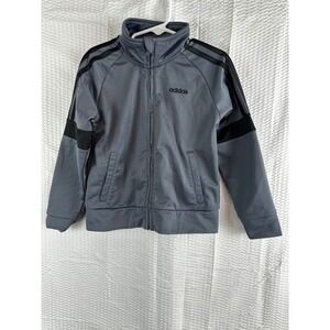 Adidas Boys Gray‎ Track Jacket Full Zip Long Sleeve Size 4